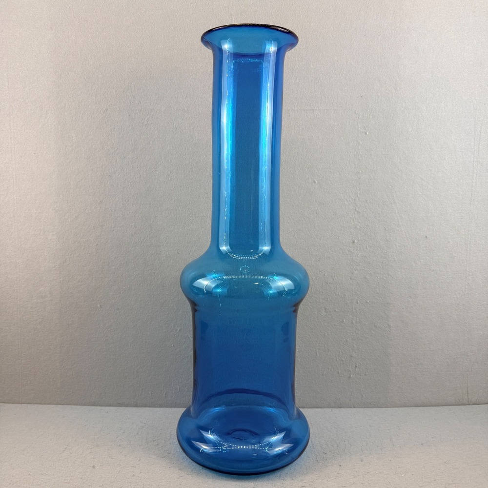 Vintage‎ Blenko 5717 Turquoise Art Glass Floor Vase Wayne Husted 1957 MCM 23"